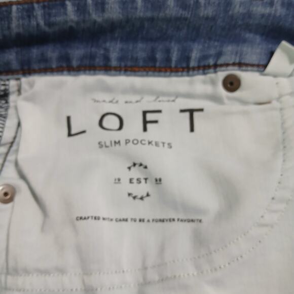 Loft Plus 20T Tall Skinny Medium Wash Raw Edge Ankle Jean - Picture 5 of 12